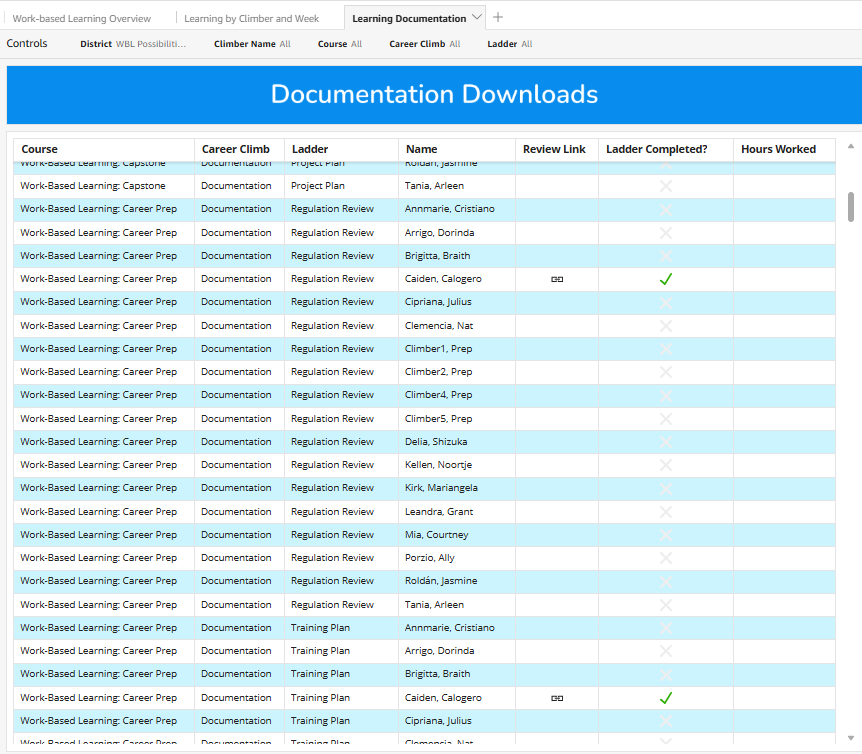 Legacy spreadsheet-style documentation report